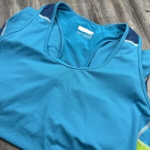Marmot Women's Large Racer‎ Back Workout Tank Built in Bra Blue